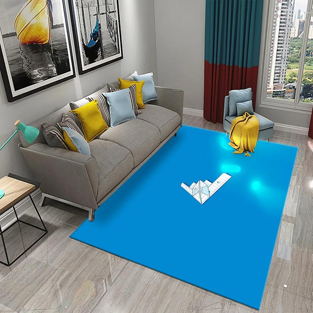 3D Simple Abstract Art Theme Carpet Nordic Style Geometric Line Living Room Balcony Bedroom Bathroom Non-Slip Doormat