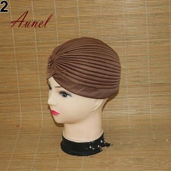 Smart Stretchy Hat Turban Head Wrap Band Chemo Bandana Hijab Pleated Indian