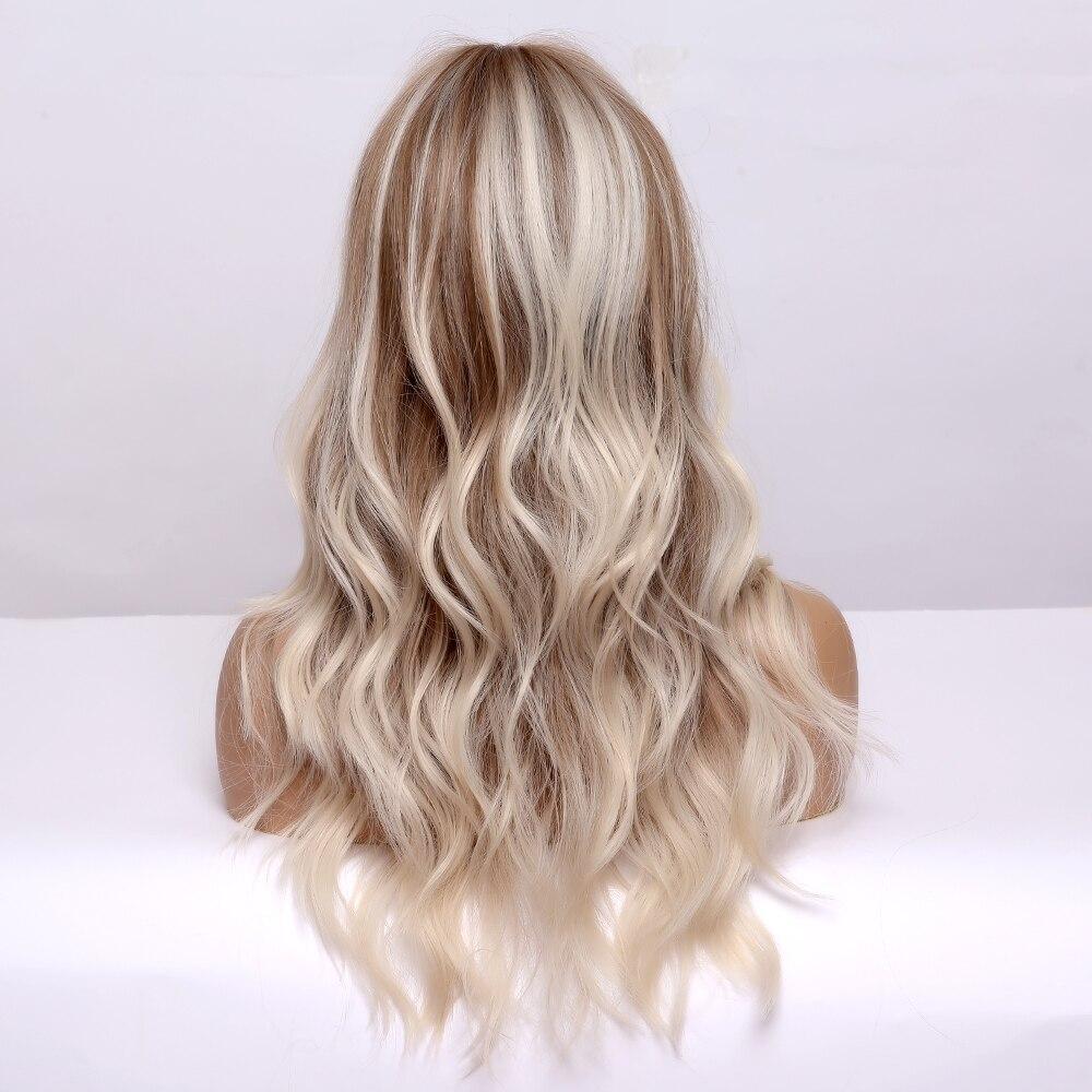 EASIHAIR Светло-русые волнистые синтетические парики для женщин, парики, коричневые изюминки, парики для косплея, термостойкий парик средней длины