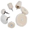 D5 7Pcs Polishing Wheel Kit Cotton Flannel Buffing Drill with 1/4in Shank for Metal Glass Grinding Polishing Cloth Wheel Set