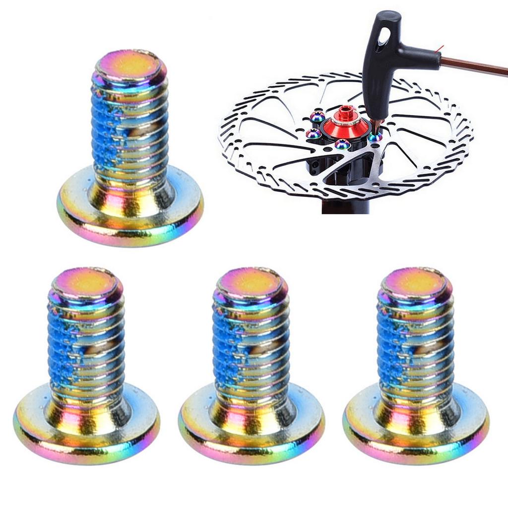 12PCS Heavy Duty Steel Bike Bicycle Disc Brake Rotor T25 Screws Cycling Accessory Colorful