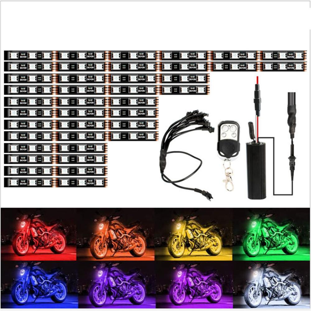 Комплект неоновой светодиодной ленты RGB 12X для мотоциклов и скутеров с подсветкой снизу, 12 В постоянного тока, универсальный