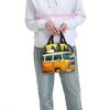 1pc, Yellow Van with Forest Background Printed Thermal Bag, Insulation Bag, Insulated Bag. Not for Food Contact. Suitable for Ho