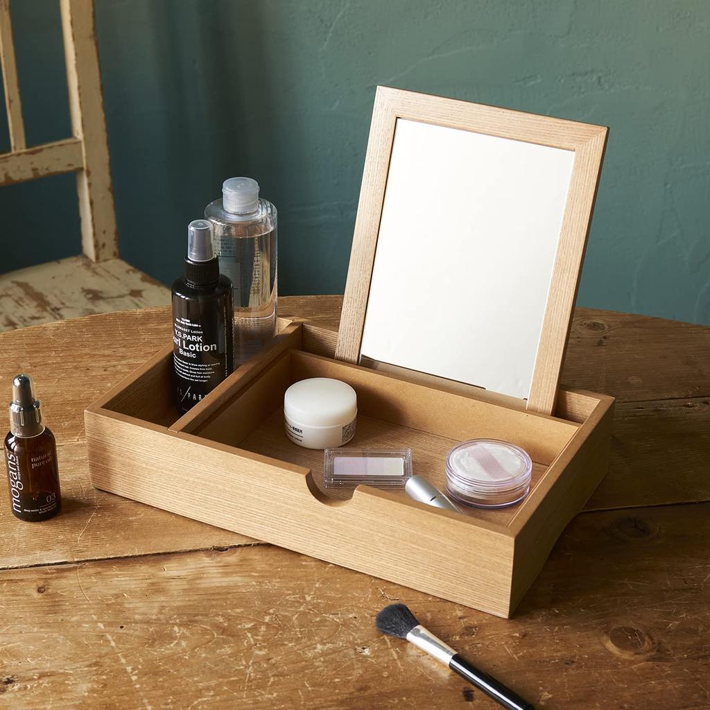 Chatani Sangyo Makeup Box Natural Wood X X H7cm In Made In Japan W35.5 D21.5 "Made Japan" 17-514