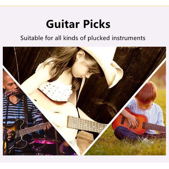 Guitar Picks Thin Light Soft Gauge Assorted Pearl Variety Pack Celluloid - 50 Pcs Mixed Colorful - Plectrums for Gift Acoustic Guitar, Bass and