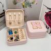 Mini Jewelry Storage Box Bridesmaid Gift Ideas Travel Jewelry Case Initial Letter with Name Birthday Party Box Mother's Day Gift