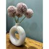 Ceramic Donut Vase, Flower Vase Pampas Grass Vase, Vase Home Decor Centrepiece Decor for Home, Office, or Gifts-Vase Only - (White, 6 Inch)