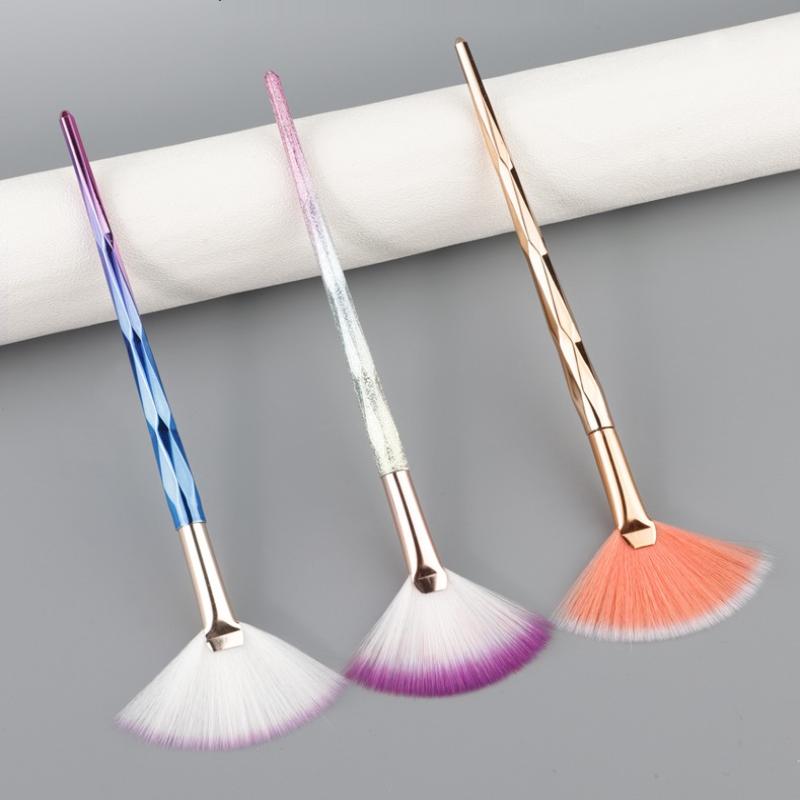 Large Flat Highlight Blush Fan-Shaped Makeup Brush Powder Loose Powder Face Brush Soft Cosy Even Color Tools
