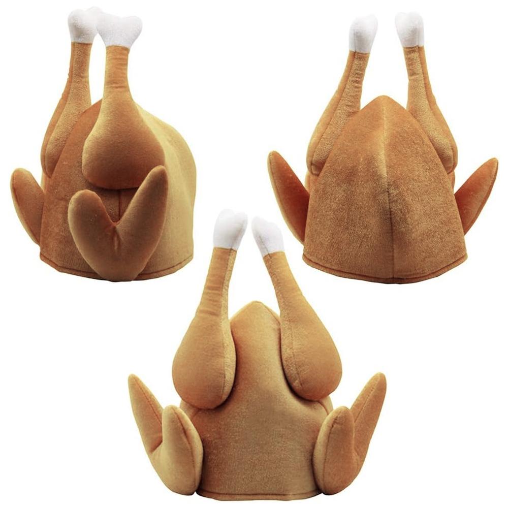 Roasted Turkey Hat, Thanksgiving Halloween Turkey Costume Funny Hat for Christmas Holiday Party Favors Party Supplies