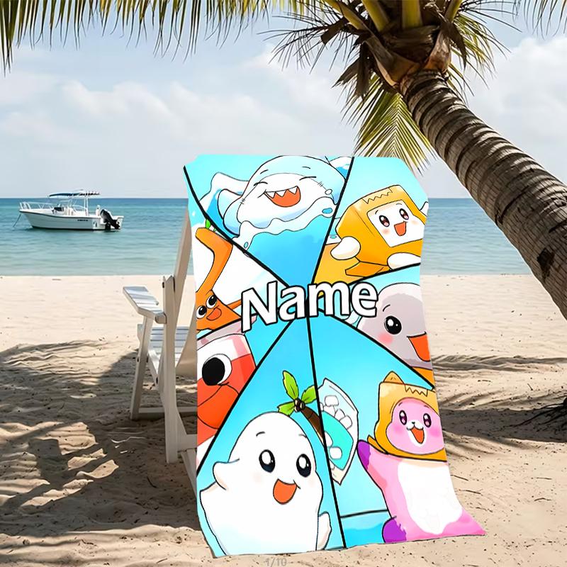 Customizable personalized beach towels LankyBox - Foxy themed designs.Suitable for the beach, yoga, sports;ideal as beach accessories
