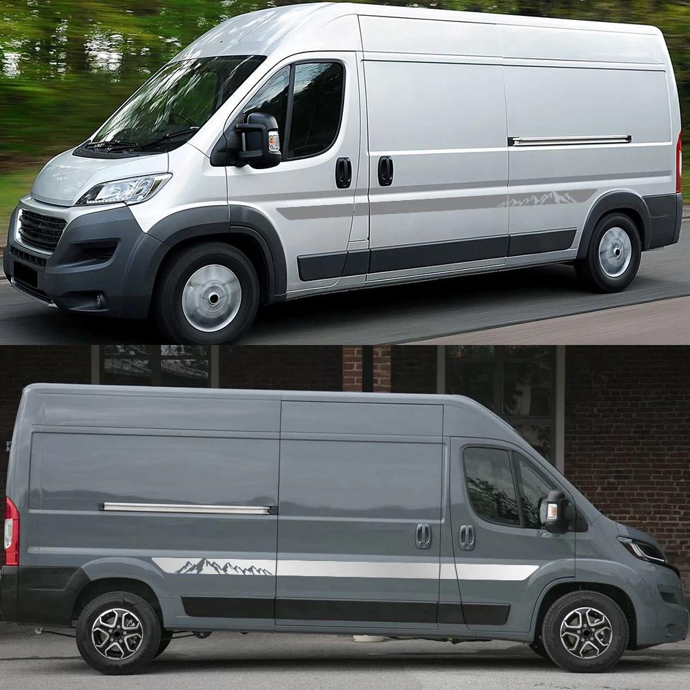 Наклейки на борт автомобиля для Fiat Ducato L3 L4 (2006-на) Автодом Фургон Виниловые Наклейки Декор Горы Деревья Аксессуары