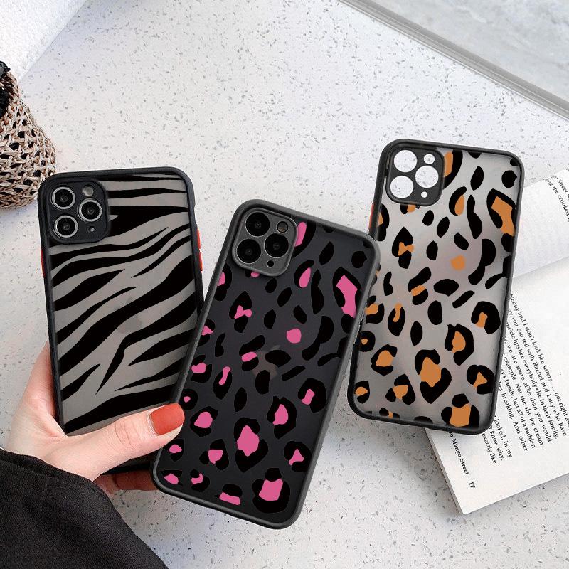 Модный чехол с леопардовым узором для iPhone 12 11 Pro Max XS Max XR X 13 12 Mini 7 8 Plus SE2020, матовый бампер, противоударный прозрачный чехол