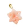 Garne Coral Pink Pendant Lily Flower K18 Yellow Gold Undyed