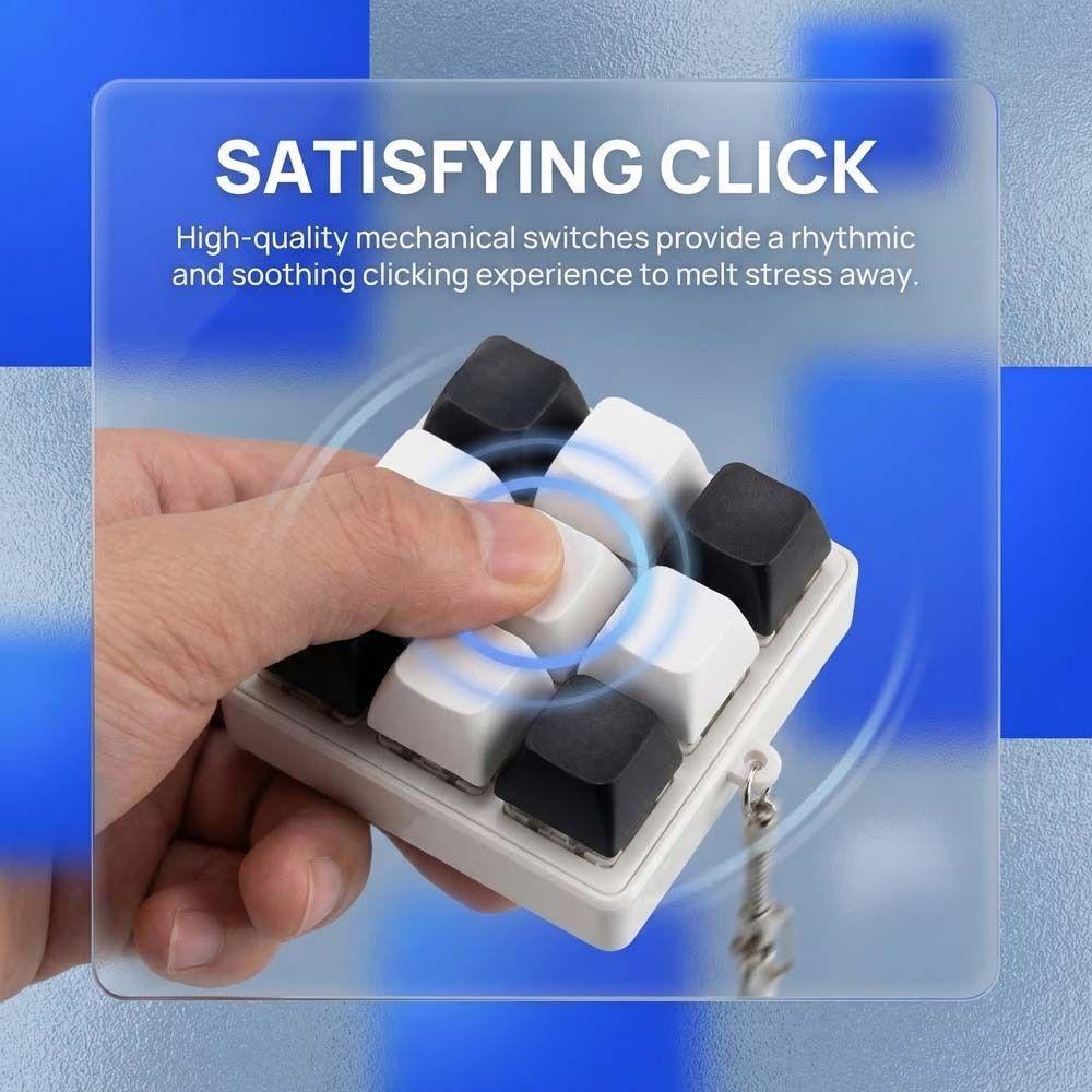 Mechanical Keycaps Decompression Keyring 9 Keyboard Stress Relief Pendant  Anti Stress