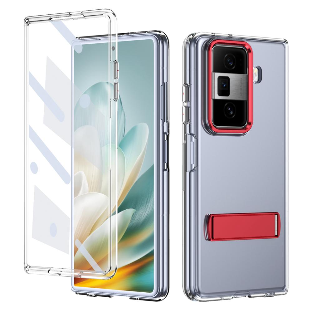 KEYSION Прозрачный чехол для Huawei HONOR Magic Vs3 Hard PC Metal Kickstand Противоударный чехол для телефона со стеклянным защитным экраном