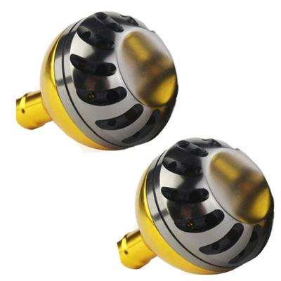 APAGAI Силовая рукоятка Алюминиевая Круглая Набор для Shimano A и Daiwa S Спиннинговых Универсальный 38мм Круглый Набор из 2 с Золотой Металлической Ручкой, Ручка, 2, Катушки,