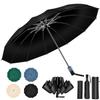 Reinforced Folding Umbrella with Automatic Reverse Sun Heat UV Rain or Perfect for Rainy Typhoon Heavy Rain Storage Pouch Included Extra-Large, 12-Rib