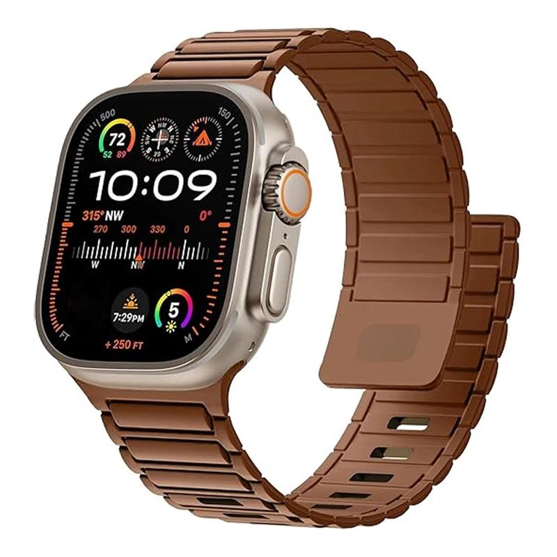 Роскошный ремешок для Apple Watch 49 мм 45 мм 46 мм 44 мм 40 мм 42 мм 41 мм 38 мм силиконовый магнитный браслет Correa iWatch Series 10 9 8 7 SE Ultra 2 3