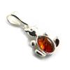 [J5654] - Серебряный кулон «Тедди», янтарный
