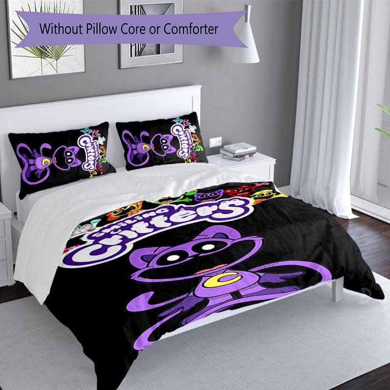 3pcs Smiling Critters2 pattern bedding set duvet cover set includes duvet cover &pillowcases, perfect all season bedroom decoration & gift