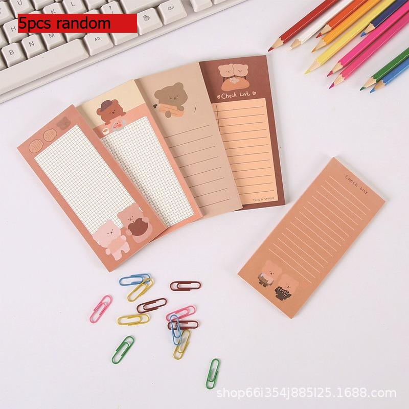 Gift Internet Celebrity Cookie Bear Note Memo Pad Long Cute Bear Student Message Portable Notebook Kawai Stationery Lovely