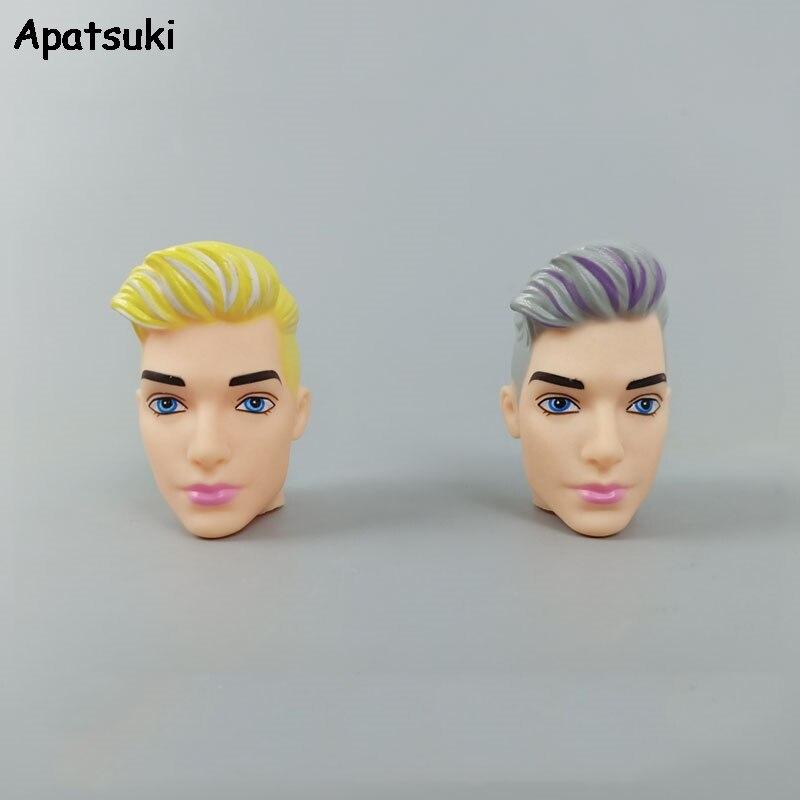 Макияж золотисто-серых волос, голова куклы для мальчика Кена, кукольные головы для 1/6 BJD, аксессуары для кукол для принца Кена, игрушка «сделай сам» для детей