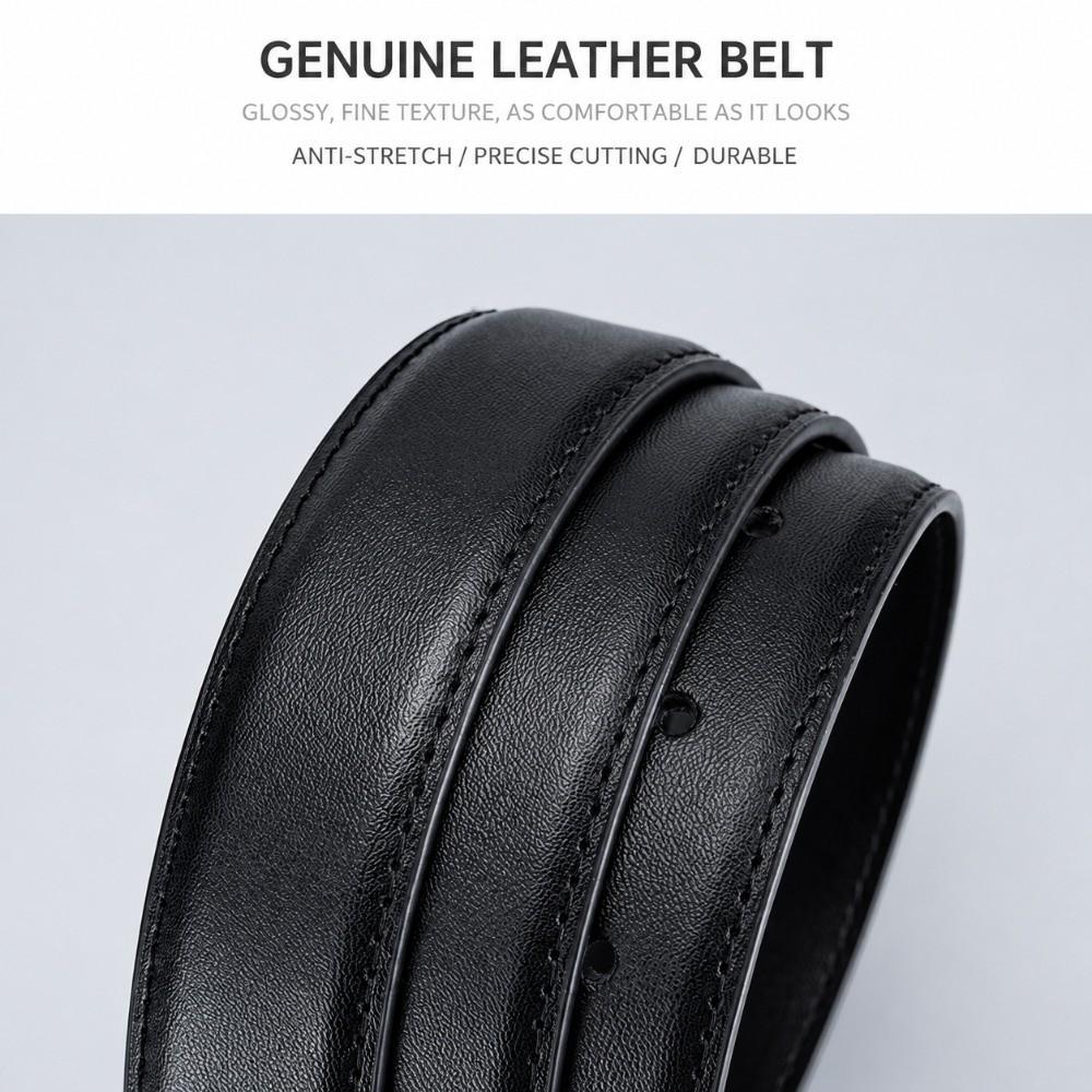 Gold Buckle Leather Belt 2.3CM Width Jeans Belt Fashion Pin Buckle Belt  All Occasions