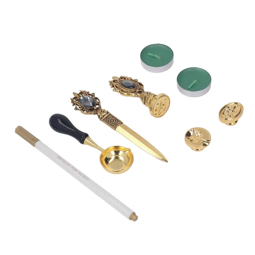 Wax Stamp Kit European Retro Stamp Hand Account Envelopes Paint Sealing Wax Kit Gift Earth Box Decoration