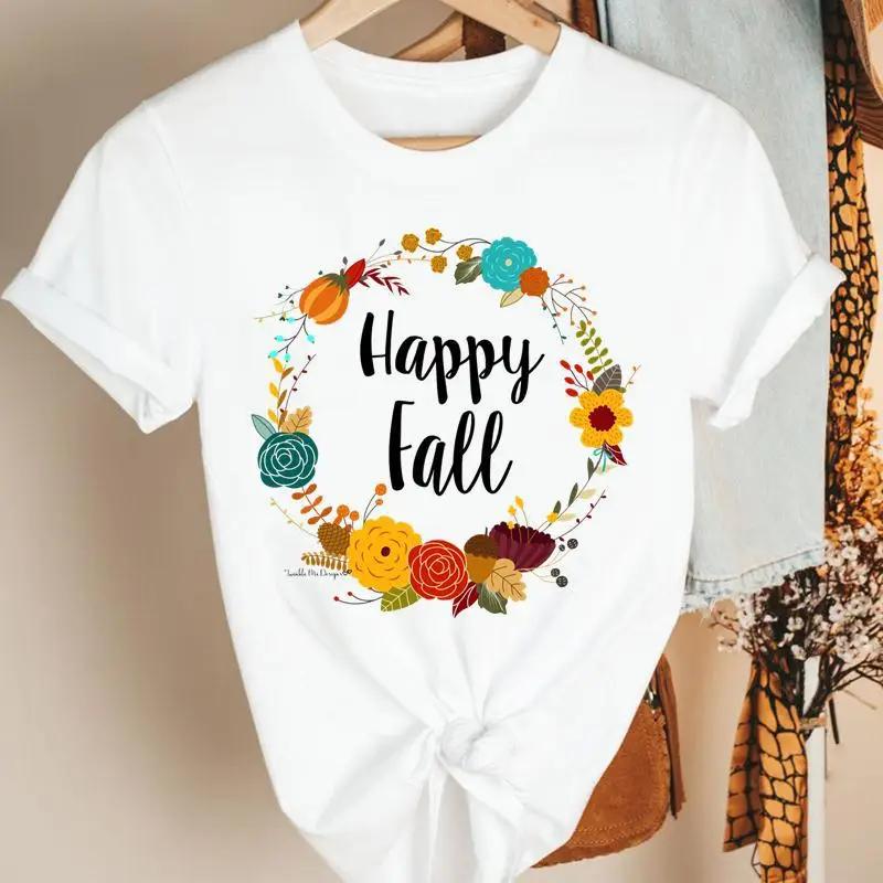 Fashion Womens Pumpkin Spice Coffee Thanksgiving Halloween Casual Crew Neck Short Sleeve Tshirt Women T Shirt