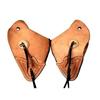 New Western Tapaderos Stirrups Saddle Floral Tooled Handmade Sewn Leather Heavy Duty Sold In Pair Set
