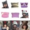 Fun Cat Ear Hat Unisex Costume Hats Gift Warm Soft Crochet Beanie Christmas New Year Warm Soft Skull Hat