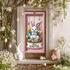 Easter Bunny Spring Festival Backdrop Banner Cute Rabbit Tulip Daisies Easter Decoration Background Home Party Photography Props