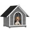 Outdoor dog house - dog house - PawHut - fully openable body for easy cleaning - wood - 84x101x86cm - grey