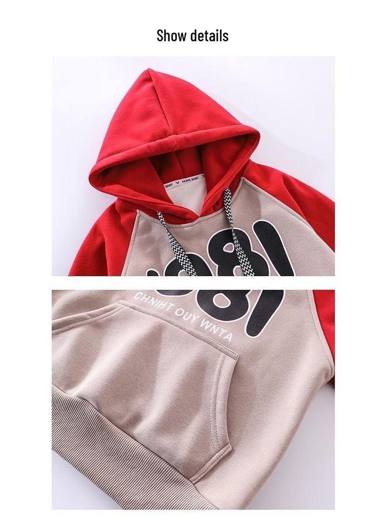 2024 Корейский Повседневный Девочковый Костюм на Весну/Осень: Свитшот с надписью и полосатые брюки для детей