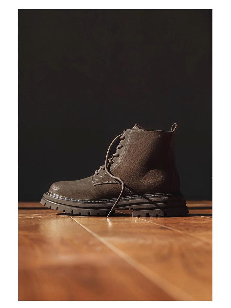 Мужские короткие ботинки Martin Retro 2024 года: Модные универсальные желтые рабочие туфли в британском стиле на осень