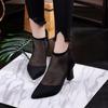 2024 Trendy Boots for Women Summer New Korean Edition Spring and Autumn Mid Heel Mesh Breathable Fashion Sandals for Women