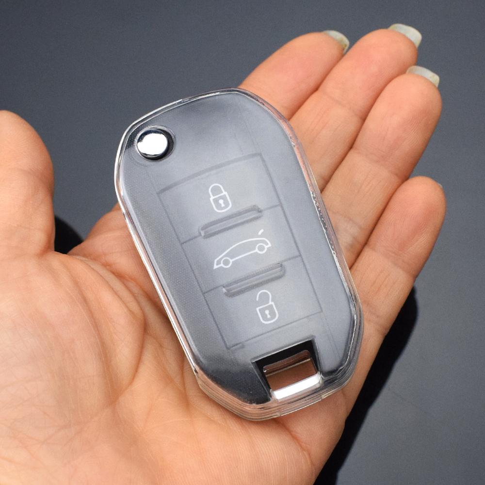Для Peugeot 208 308 408 508 2008 3008 4008 5008 для Citroen C3 C4 CACTUS C6 C8 TPU чехол для автомобильного выкидного ключа аксессуары