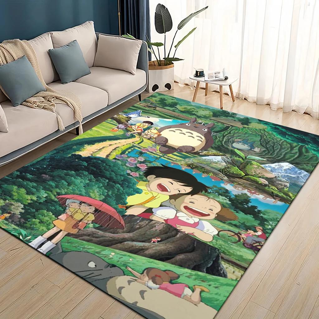 3D ковер с рисунком мультфильма Т-Тоторо, ковер для гостиной, детской спальни, декора у дивана, прихожей, нескользящий коврик для игр детей