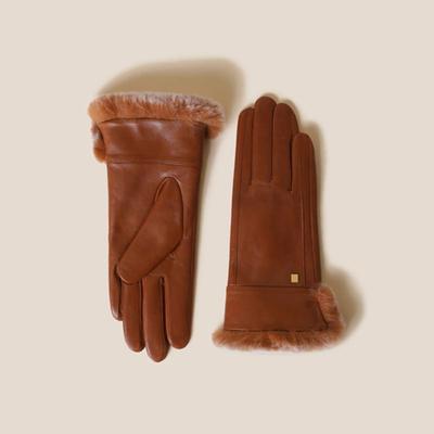 COURONNE Vety Меховые перчатки (коричневый)_RCHAX24641BRX