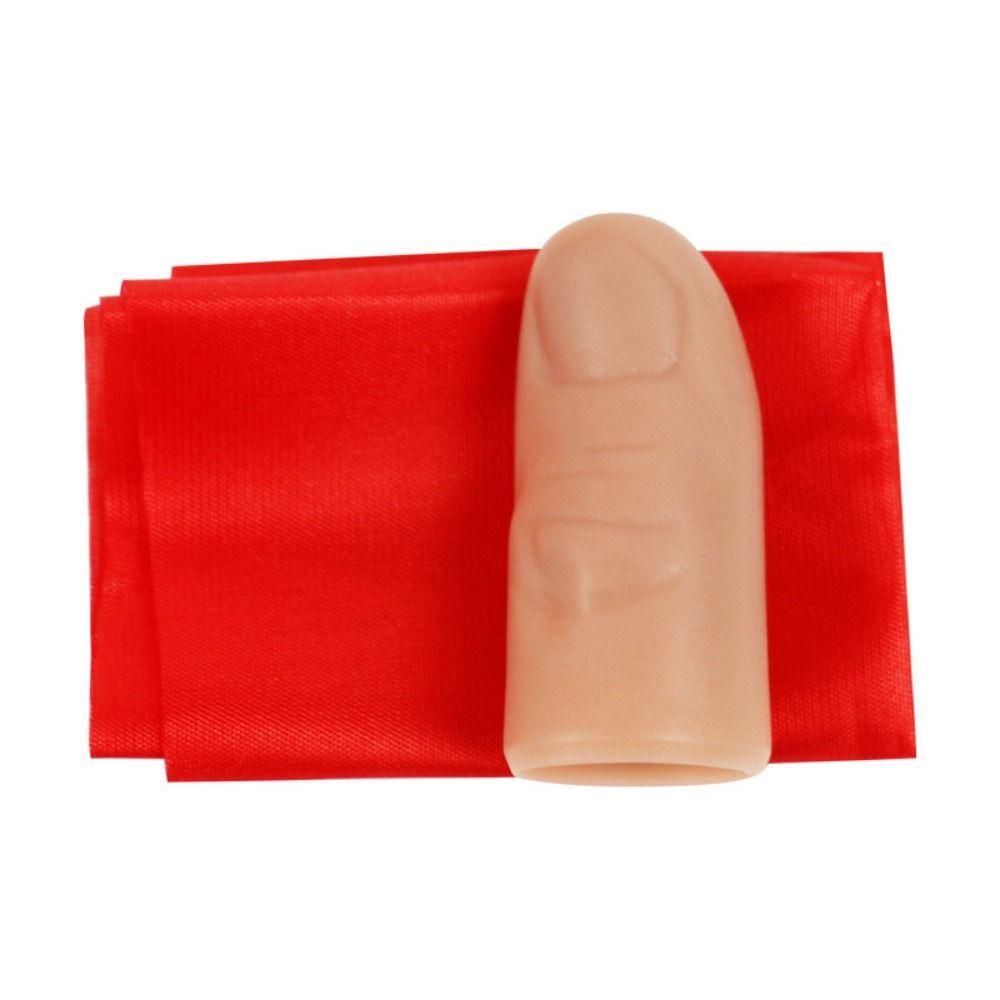 5Pcs Red Silk Magic Prop Fake Finger Finger Magic Trick Prop Fake Thumb Tip  Close Up Magic