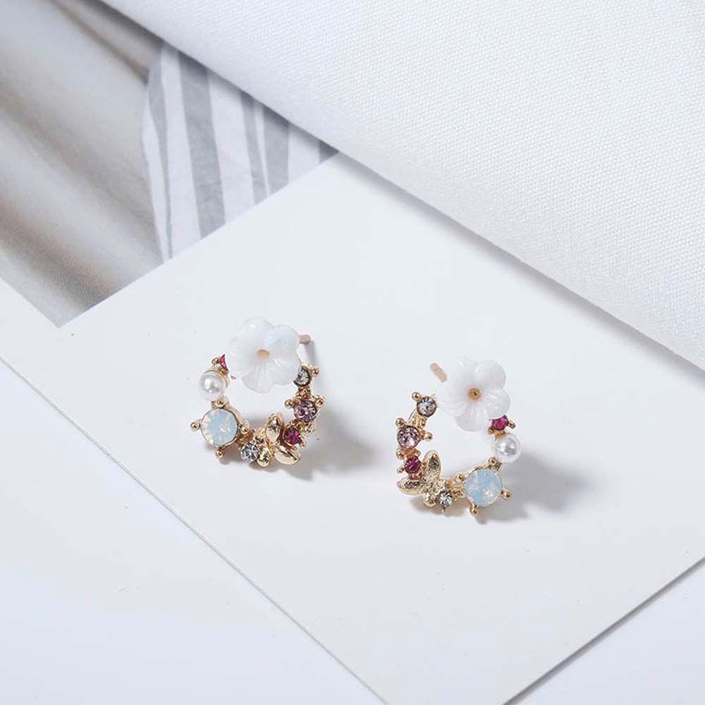 Cute Small Wreath New Colorful Fashion Metal Earring Stud Earrings Flower Circle Drop Earrings