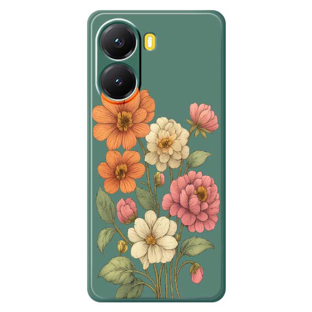 For Xiaomi Redmi Turbo 4 5G/Poco X7 Pro 5G Case Beautiful Flowers Pattern Printing Straight Edge TPU Phone Back Cover