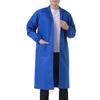 Men Long Coat Non Pilling Full Sleeve Solid Color Loose Single-breasted Pockets Thickened Dustproof Doctor Food Laboratory Beauty Salon Workwear Coat