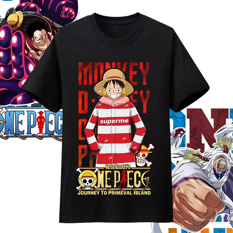 Хлопковая футболка оверсайз с принтом персонажей аниме One Piece для мужчин и женщин, удобная, в стиле Y2K, детская одежда, летний тренд, футболки