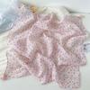 60x60cm Square Scarf Fringed Floral Kerchief Head Wrap Neck Neckerchief  Sun-Protection