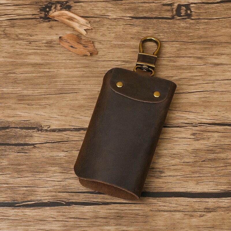 Handmade Genuine Leather Key Organizer Men Keyholders Personalised Leather Key Chain Ring Holder Car Small Key Case