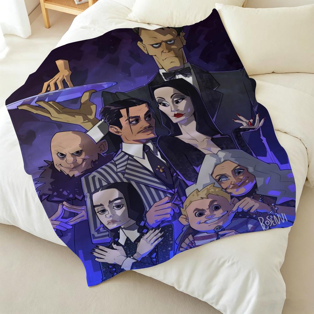 Movie T The A Addams F Family Throw Soft Warm Flannel Fleece Throw Blanket for Sofa Bed Travel Home