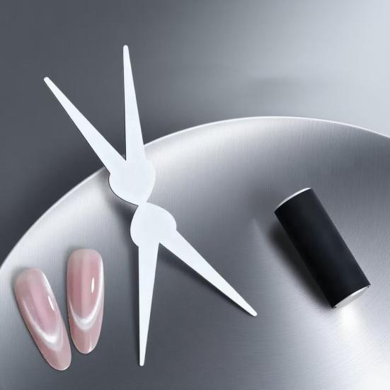 Yousheng Double-Ended French Manicure Tool with Magnet Stainless Steel Nail Art Kit for Cat Eyes Design Professional Magnetic Nail Polish Accessory