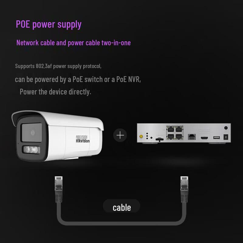 Hikvision 8MP Full-Color PoE Network Bullet Camera CN plug (adapter included)
