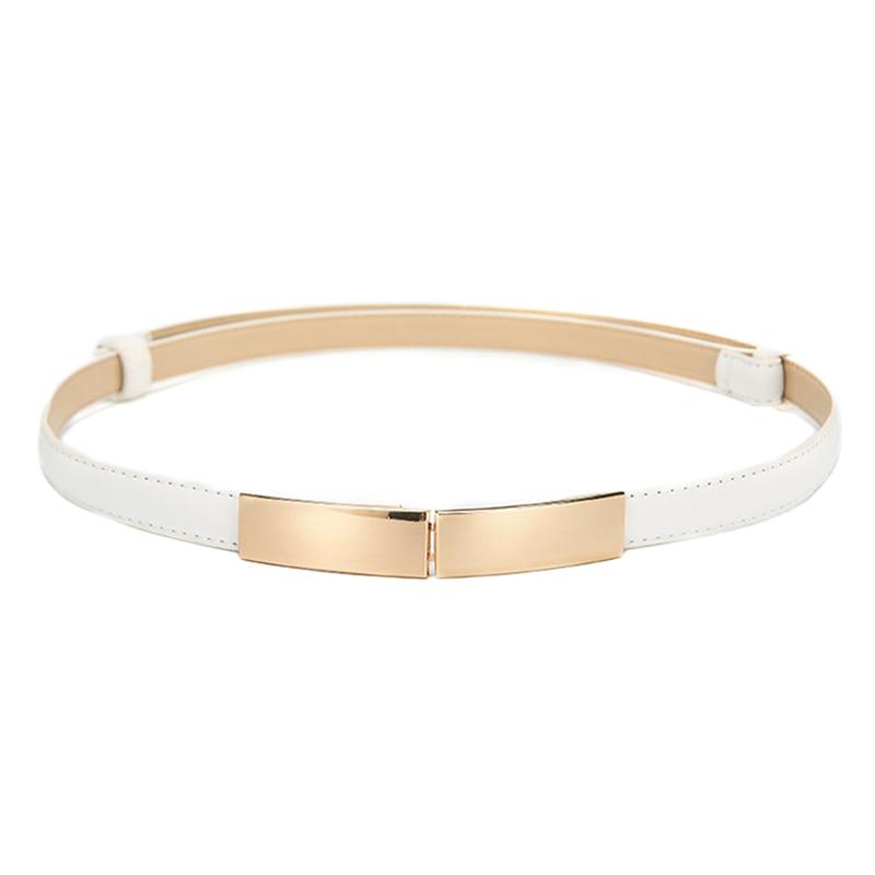 Women Ladies Fashion Casual All-match Square Buckle Belt Multi Color Slim Faux Leather Waistband Belt